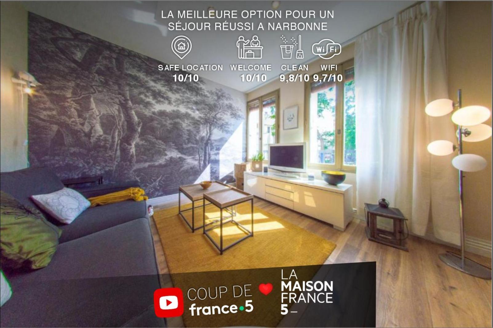 Retromirabeau "Le Raspail" - 65M2 Avec Vue - 2 Chambres - 4 Pers - Cours Mirabeau Halles Gare - Emplacement Top - Cheques Vacances Connect Narbonne Dış mekan fotoğraf